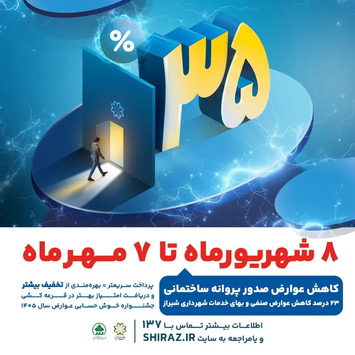 کاهش ۳۵ درصدی عوارض پروانه ساختمانی در شیراز فقط تا ۷ مهر