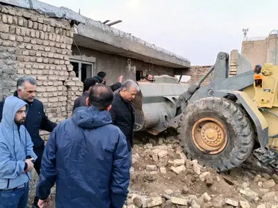 ارزیابی واحدهای مسکونی تخریب‌شده در روستای تتنک