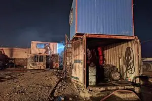 فوت یک کارگر به دلیل آتش‌سوزی در کانکس کارگری