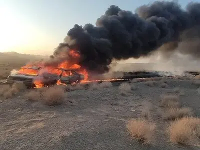 ۲ خودروی شوتی در خراسان جنوبی در آتش سوخت