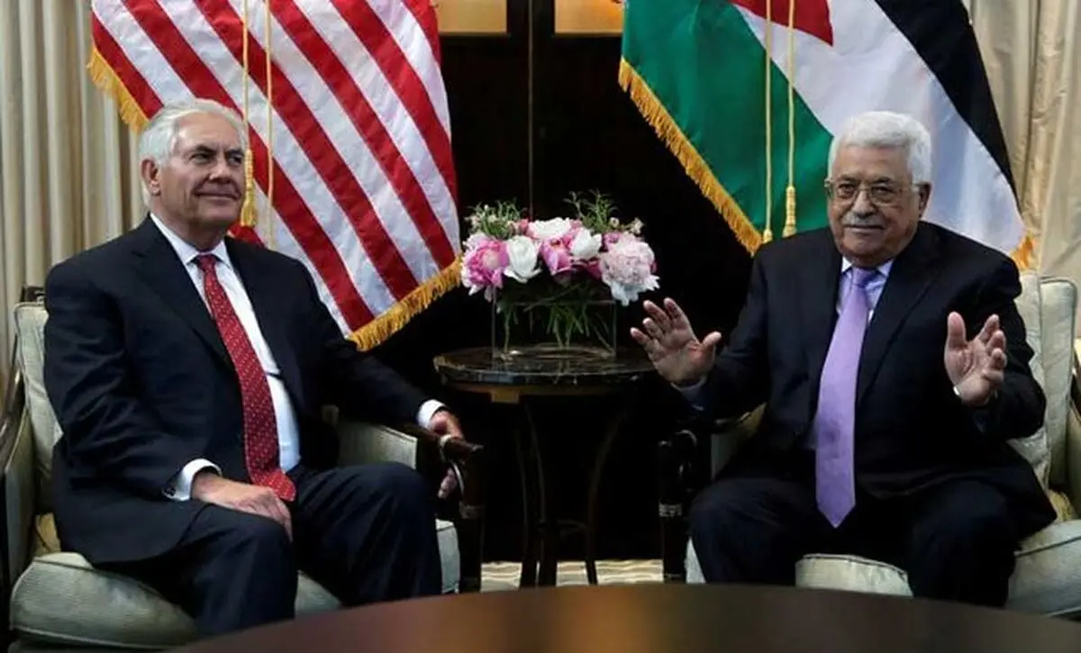 رئیس تشکیلات خودگردان فلسطین با وزیر خارجه آمریکا دیدار کرد
