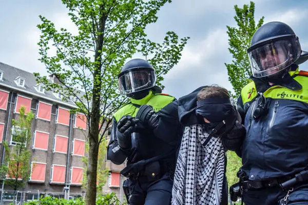 The University of Amsterdam suspends studies after violence erupts during a pro-Palestine march 