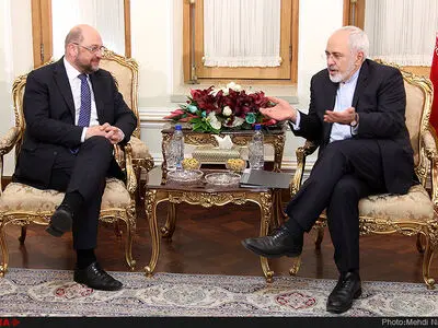 دیدار محمدجواد ظریف وزیر امور خارجه کشورمان با مارتین شولتز رییس پارلمان اتحادیه اروپا 