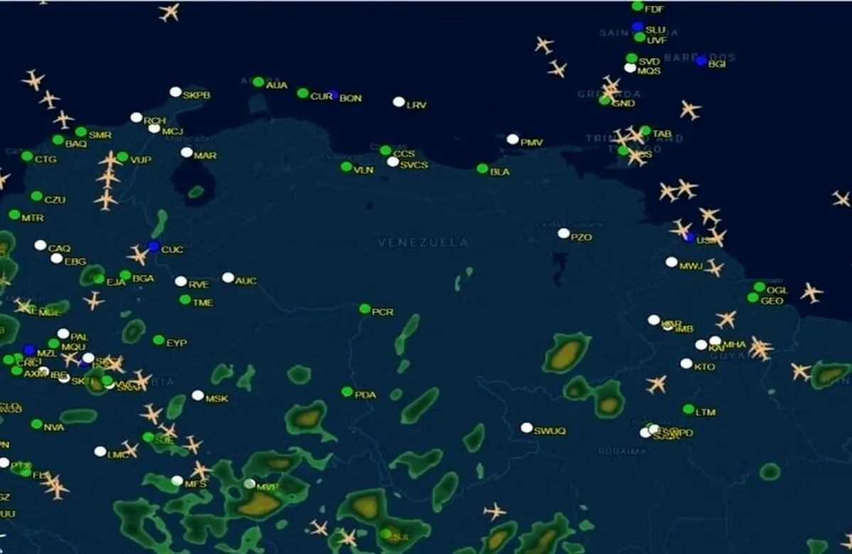 خالی شدن حریم هوایی ونزوئلا