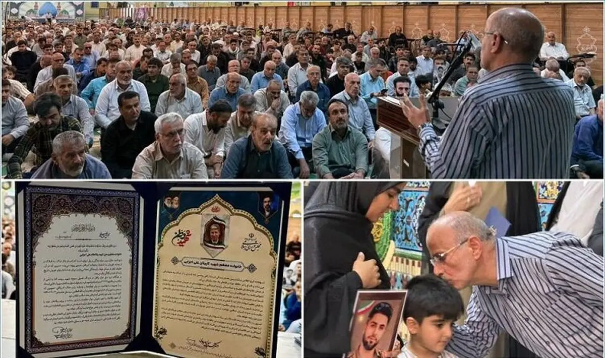 ابلاغ پیام قالیباف به خانواده شهدای جنگ رمضان لامرد و مُهر