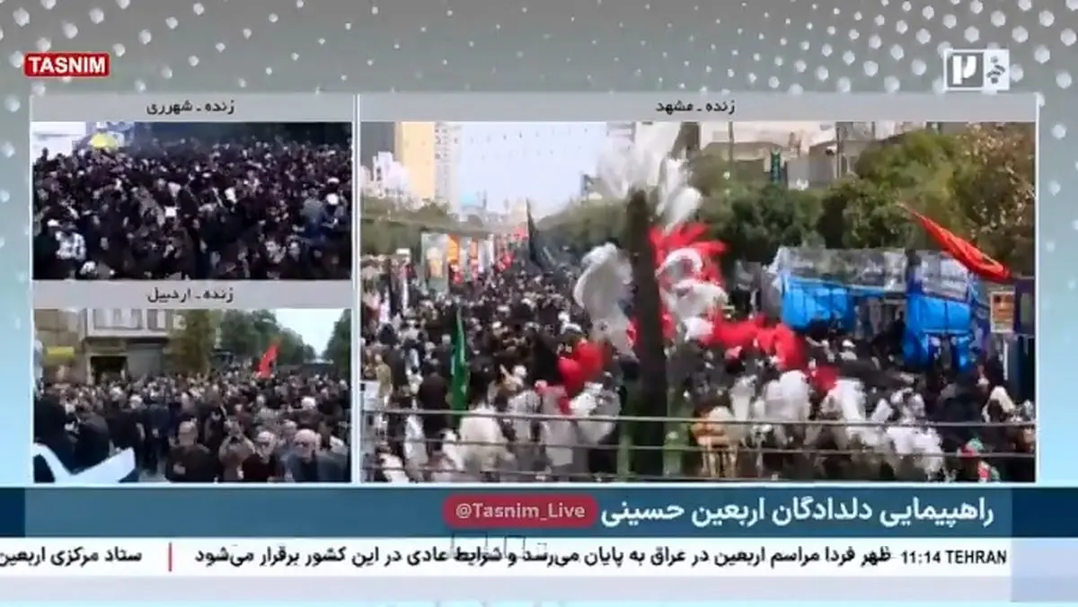 راهپیمایی دلدادگان اربعین حسینی در مشهد، اردبیل و شهرری + فیلم