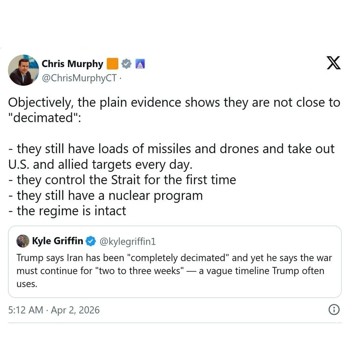 سناتور آمریکایی:برخلاف ادعاهای ترامپ ایران قدرتمند است