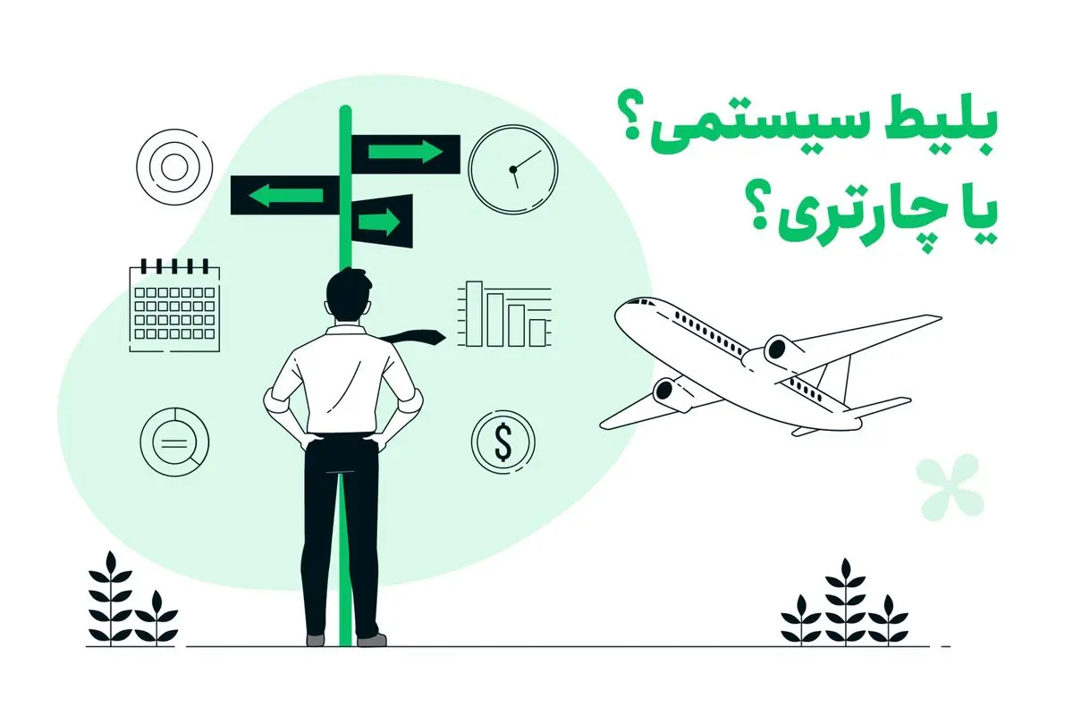 تفاوت خرید بلیط سیستمی و چارتری از سامانه پته