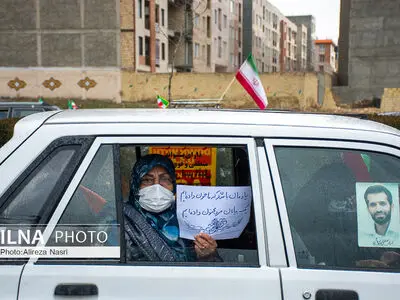 برگزاری راهپیمایی خودرویی در استان قزوین