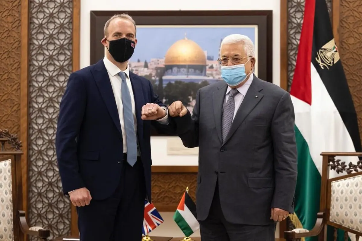 دیدار محمود عباس و دامنیک راب