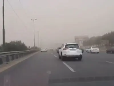 طوفان وحشتناک در اتوبان تهران ـ کرج + فیلم