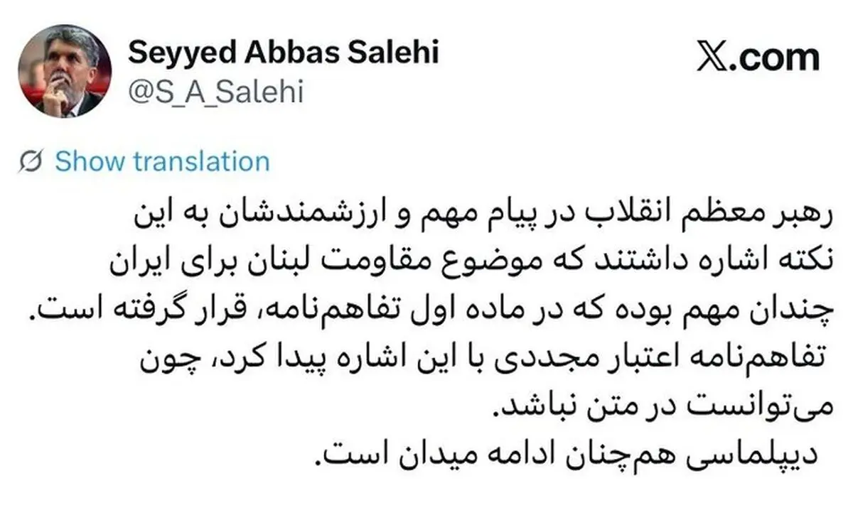 وزیر ارشاد: مقاومت لبنان برای ایران همچنان مهم است