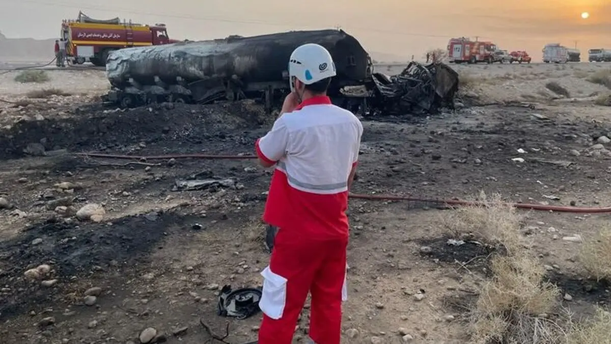 مرگ دو کارگر راننده بر اثر  آتش گرفتن تانکر سوخت