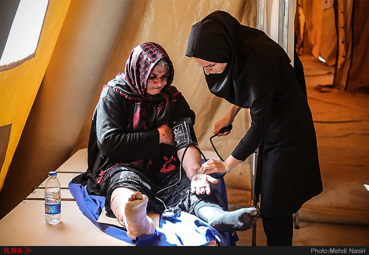 پذیرش بیش از ۸ هزار آسیب دیده در بیمارستان صحرایی هلال احمر کرمانشاه 