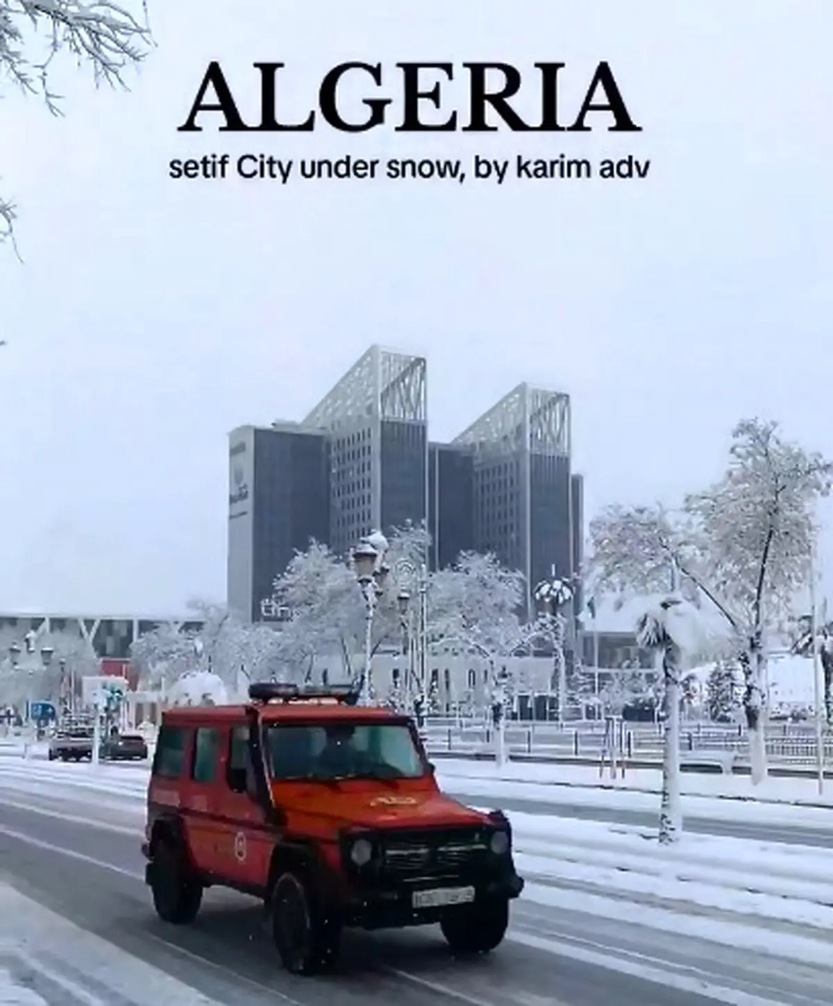 بارش برف پاییزی در الجزایر + فیلم