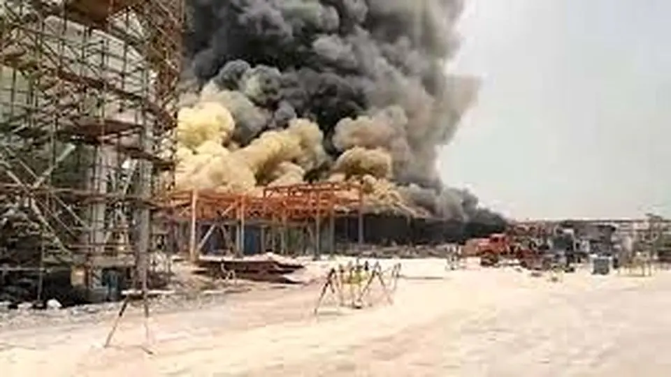 آتش سوزی در پتروپالایش کنگان