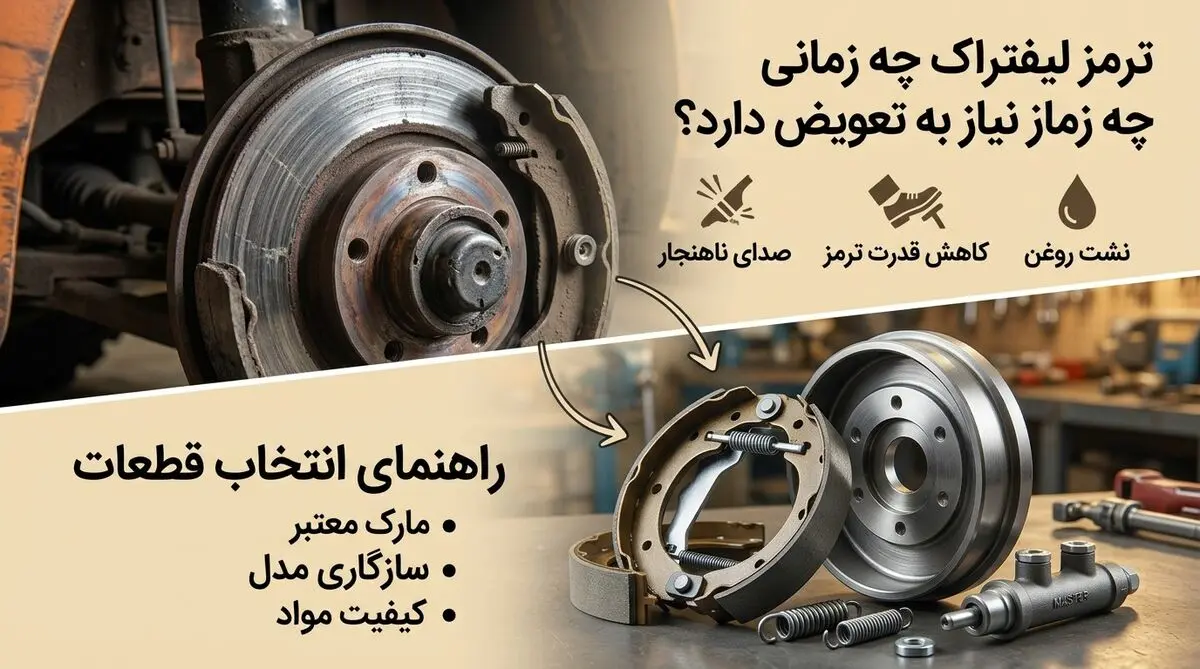 ترمز لیفتراک چه زمانی نیاز به تعویض دارد؟ علائم خرابی و راهنمای انتخاب قطعات