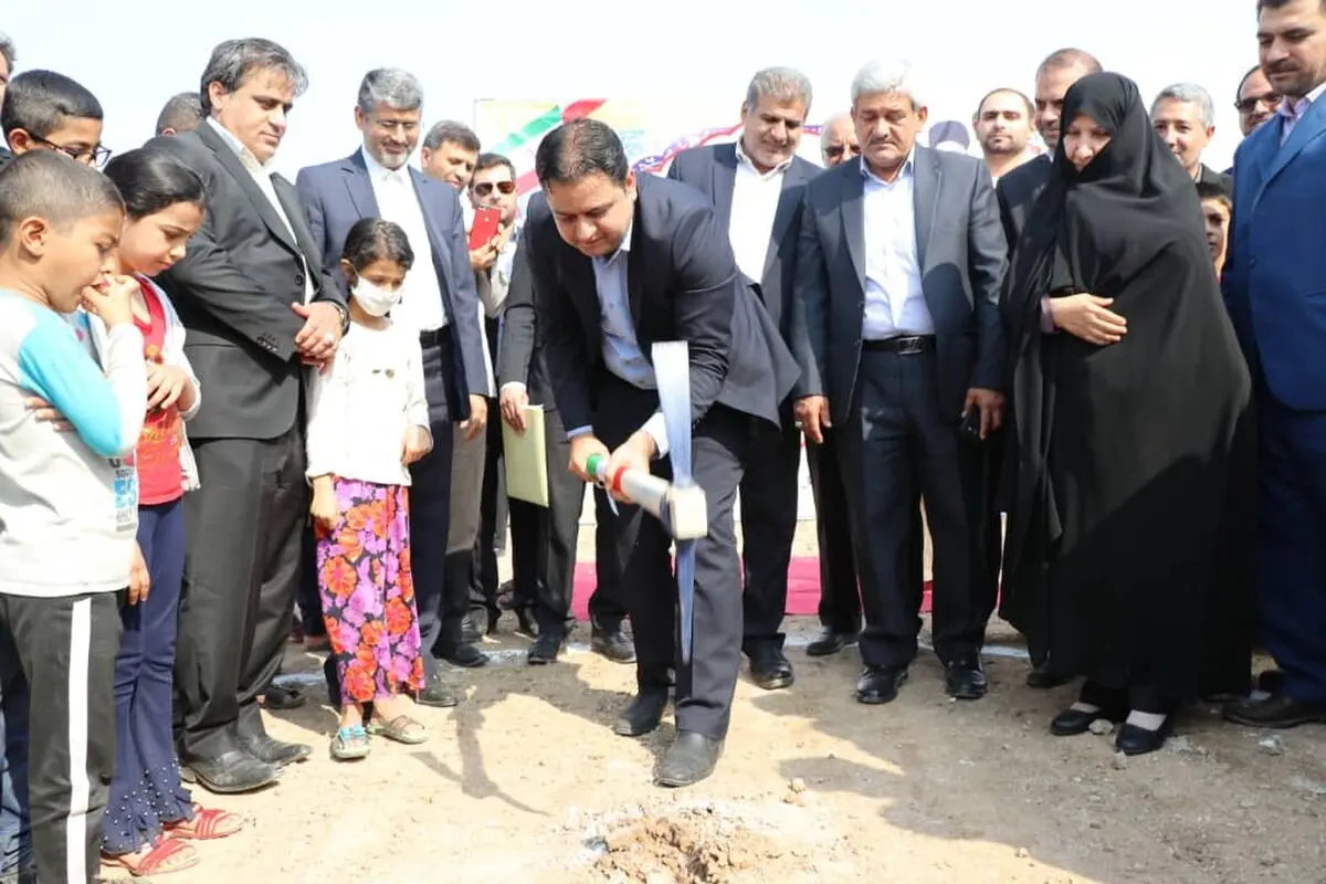 کلنگ زنی مدرسه ۶ کلاسه در شهر شیبانِ باوی