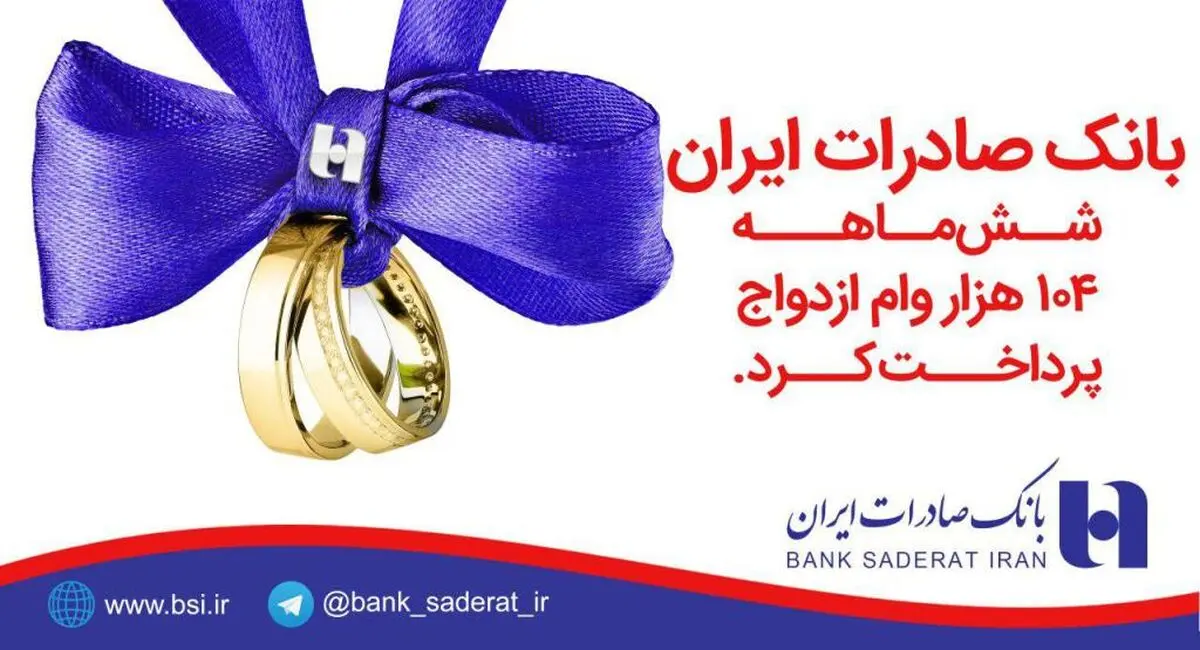 بانک صادرات  ١٠٤ هزار وام ازدواج پرداخت کرد
