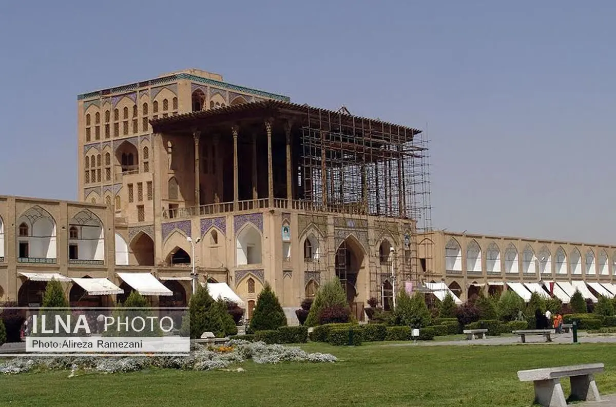 داربست‌های ایوان عالی‌قاپو برچیده می‌شود
