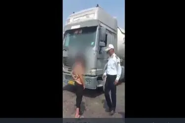 توقیف تانکر حامل گاز مایع با راننده ۱۴ ساله +فیلم