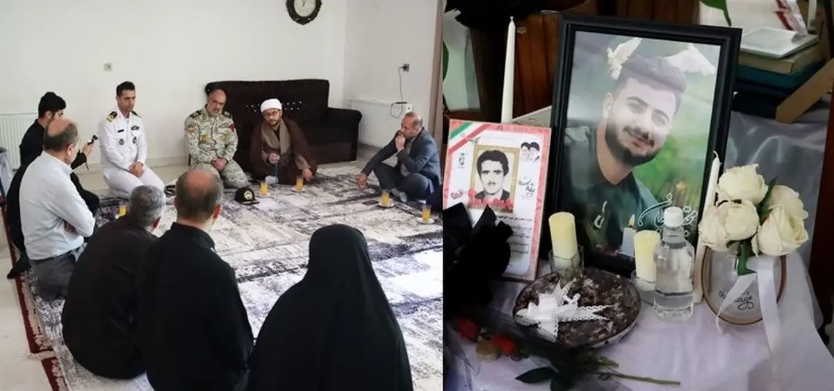 فرمانده ناوگان شمال نداجا با خانواده شهید مدافع وطن «مجتبی علی اکبری» دیدار کرد
