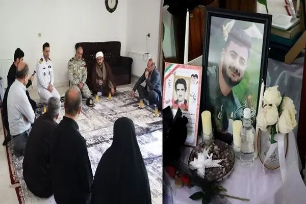 فرمانده ناوگان شمال نداجا با خانواده شهید مدافع وطن «مجتبی علی اکبری» دیدار کرد