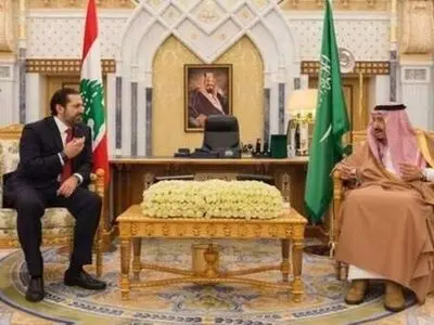 دیدار پادشاه سعودی و سعد الحریری در ریاض