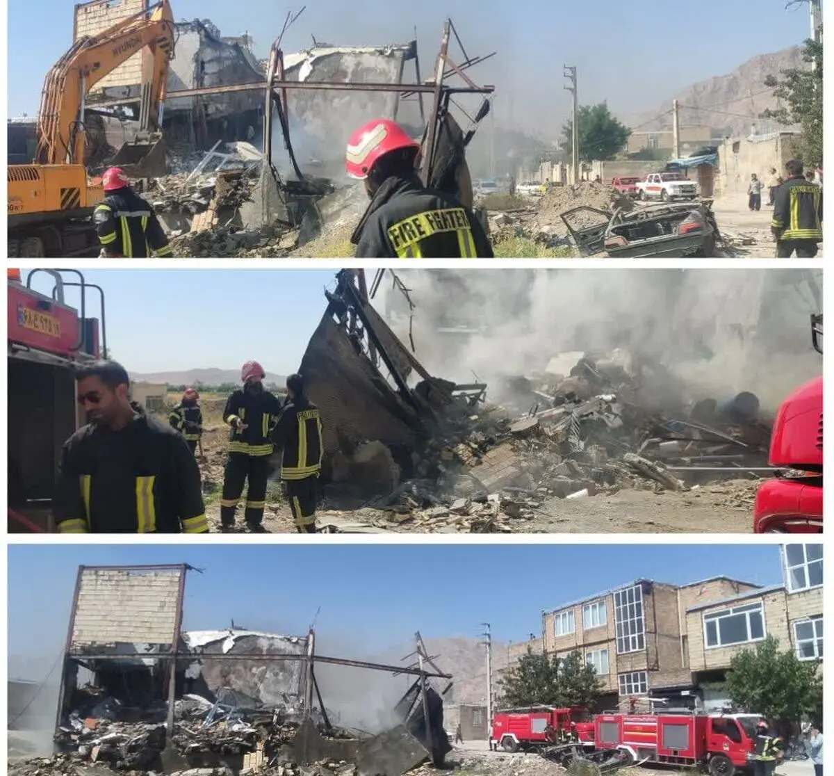 مهار آتش‌سوزی گسترده مغازه اوراقی خودرو در محله کرناچی کرمانشاه