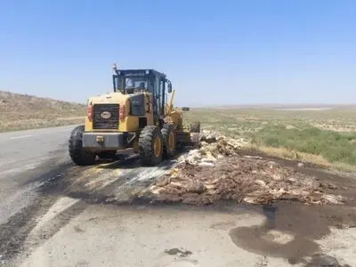 پسماند صنعتی در کنار جاده نظرآباد به اشتهارد پاکسازی شد
