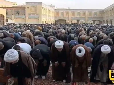 اقامه نماز باران در آستان مقدس حضرت عبدالعظیم (ع)  + فیلم