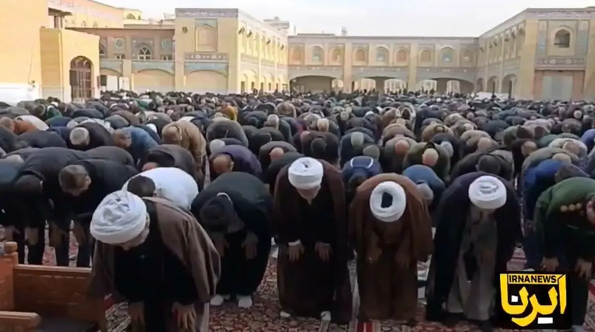 اقامه نماز باران در آستان مقدس حضرت عبدالعظیم (ع)  + فیلم