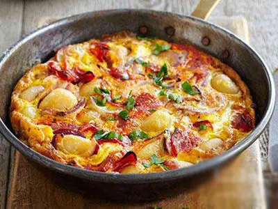 املت لذیذ با ژامبون و پنیر چدار 