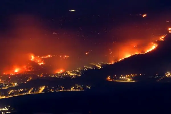 آتش‌سوزی در شمال سرزمین‌های اشغالی در پی حمله موشکی حزب‌الله لبنان