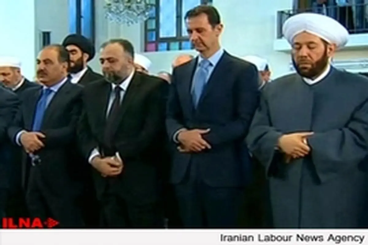 بشار اسد نماز عید فطر را در دمشق اقامه کرد