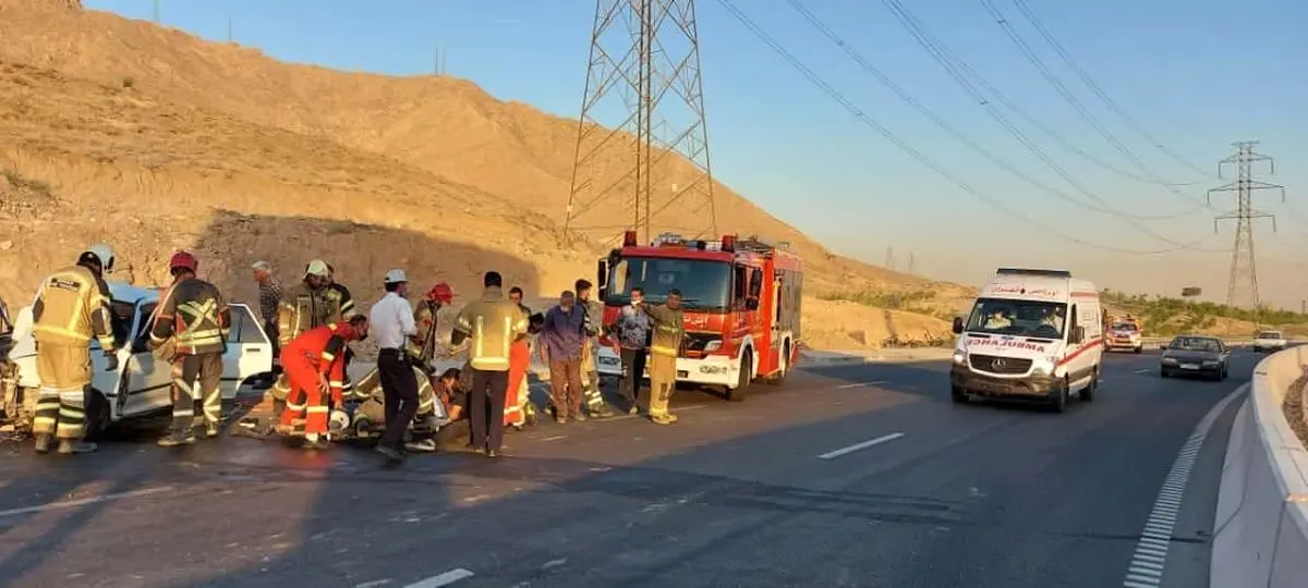 مصدومیت ۷ نفر در حادثه تصادف بزرگراه رستگاری  