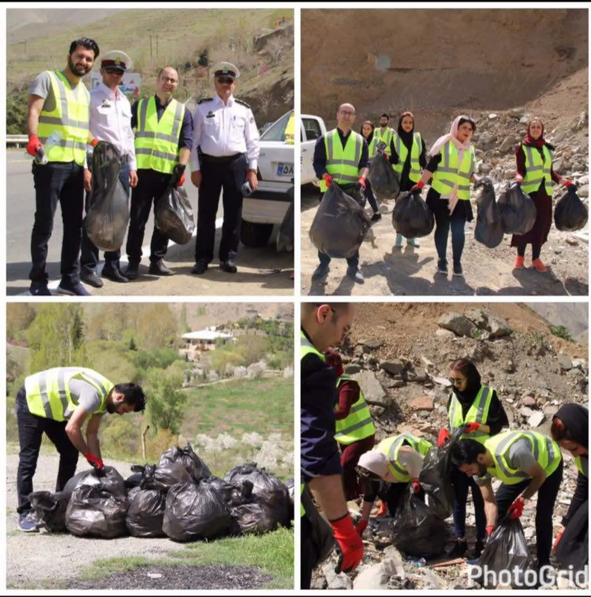 پاکسازی حاشیه جاده چالوس در روز زمین پاک توسط کارکنان و مدیران البرز مال