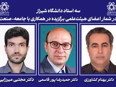 سه استاد دانشگاه شیراز در شمار اعضای هیئت‌علمی برگزیده سال ۱۴۰۴