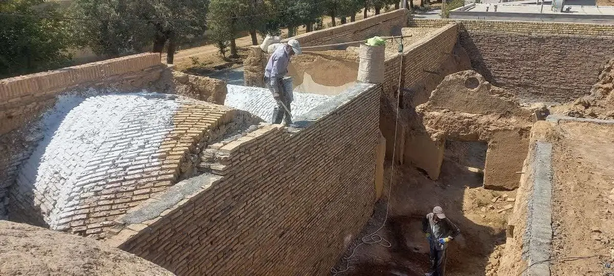 پایان مرحله نخست مرمت کاروانسرای دولت‌آباد