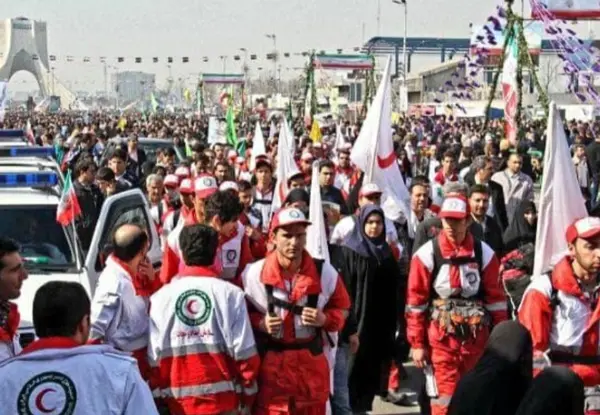 پوشش امدادی مراسم ۲۲ بهمن با حضور ۱۲۵۰ نیروی عملیاتی هلال‌احمر استان تهران