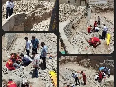 نجات جان دو کارگر محبوس شده از زیر آوار در بروجرد