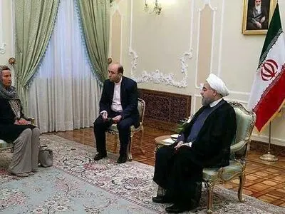 تیپ فدریکا موگرینی در دیدار با روحانی/تصاویر