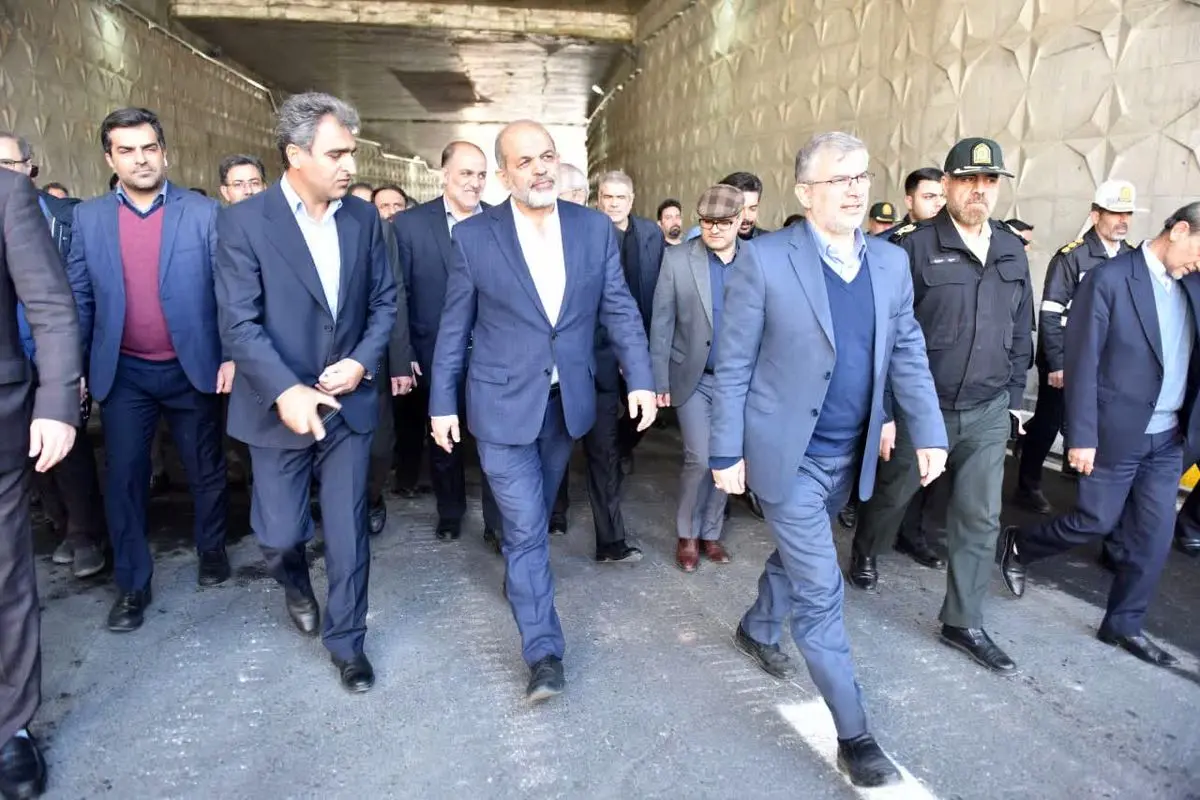 بازدید از پروژه کنارگذر فردیس با حضور وزیر کشور و مسئولان استانی