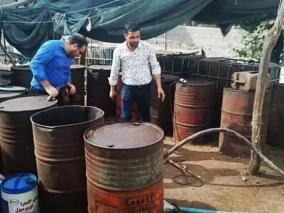 کشف و انهدام انبار بزرگ سوخت قاچاق در شهرستان بندر خمیر
