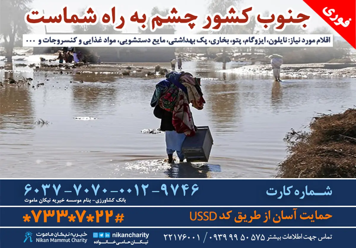ارسال کمک‌های موسسه خیریه نیکان ماموت به مردم جنوب کشور