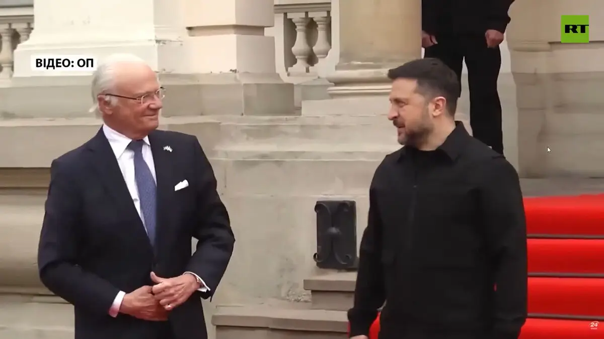 پادشاه سوئد از دست دادن با زلنسکی امتناع کرد + فیلم