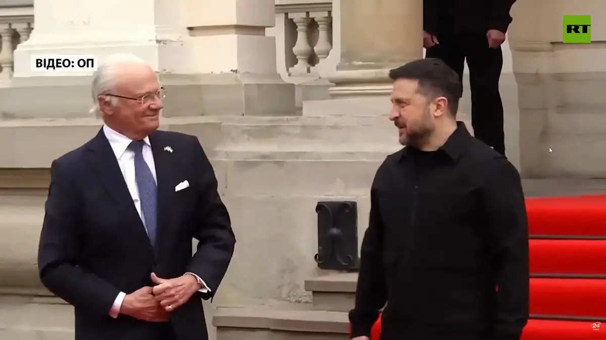 پادشاه سوئد از دست دادن با زلنسکی امتناع کرد + فیلم