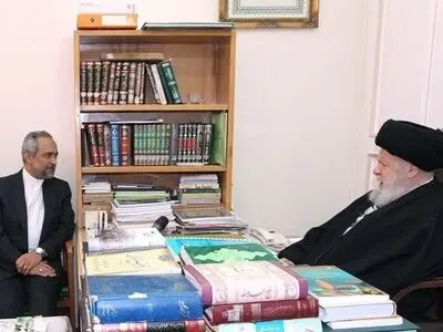 نهاوندیان با آیت‌الله موسوی‌اردبیلی دیدار کرد