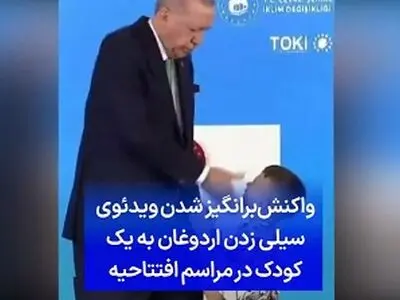 ویدئوی سیلی زدن اردوغان به یک کودک