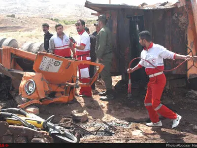 واژگونی یک کامیون در جاده لوشان
